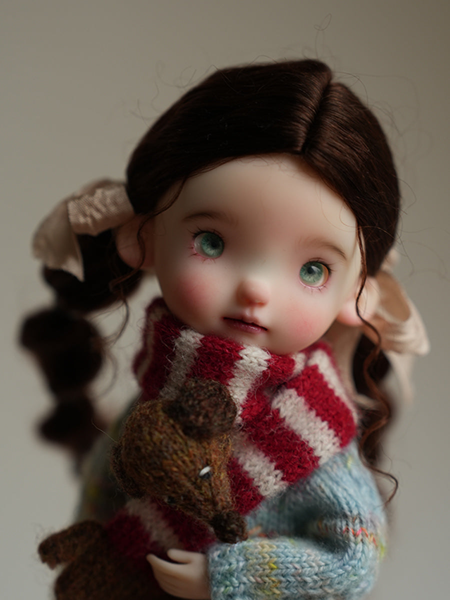 Brown Low Bubble Braids Handmade 1/6 BJD Wig Detail | ToastDoll