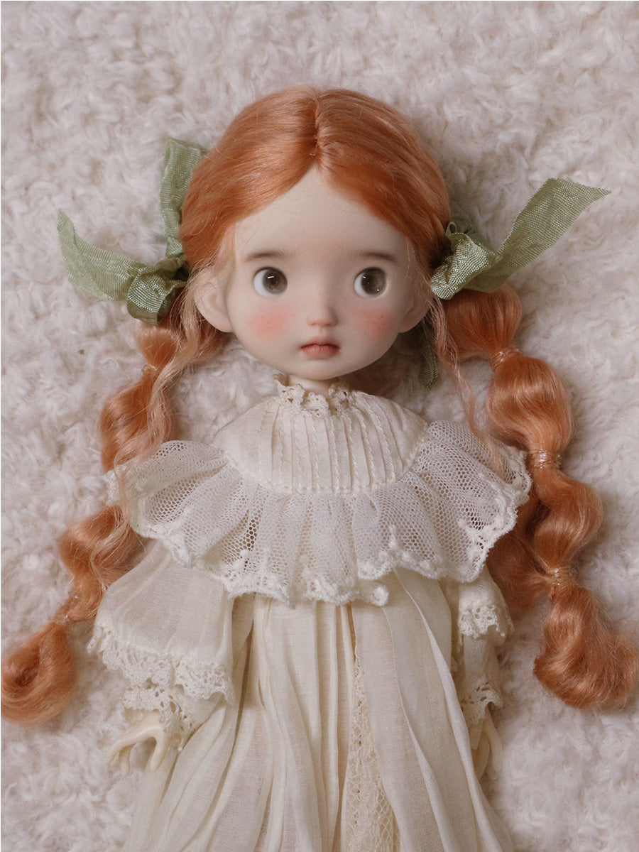 Golden orange Low Bubble Braids Handmade 1/6 BJD Wig | ToastDoll