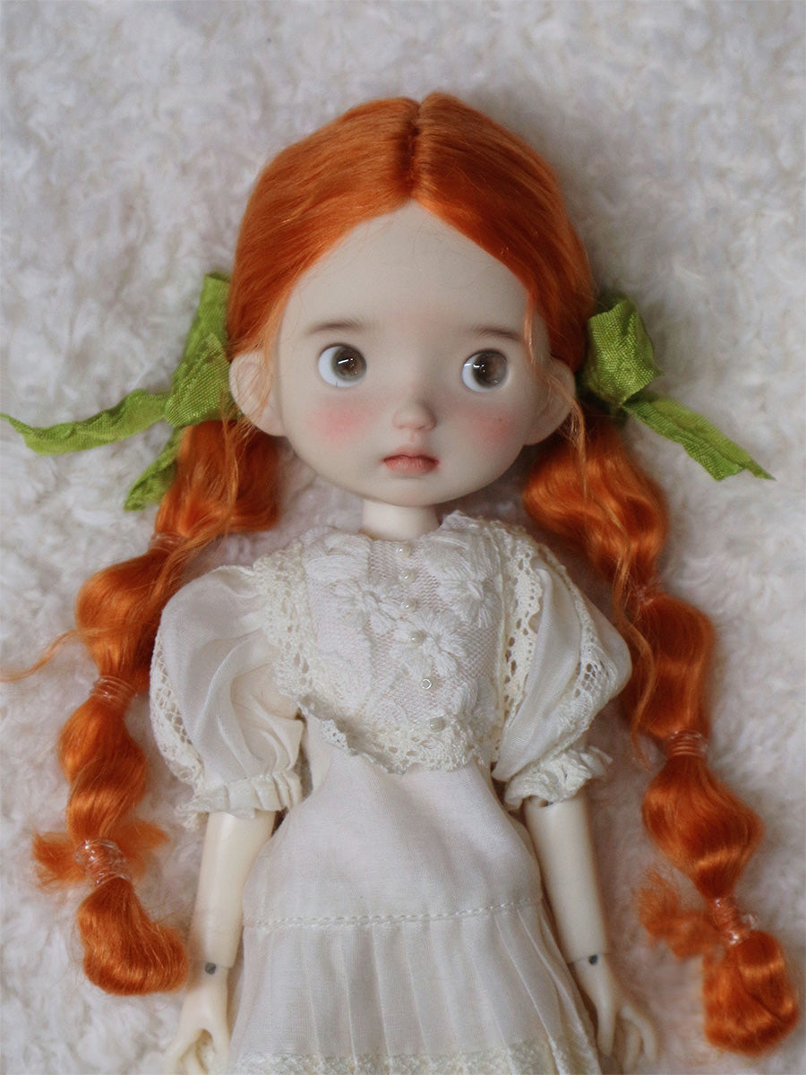 Orange Low Bubble Braids Handmade 1/6 BJD Wig Detail | ToastDoll