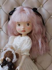 Pink Fluffy Blunt Bangs Handmade 1/6 BJD Wig | ToastDoll