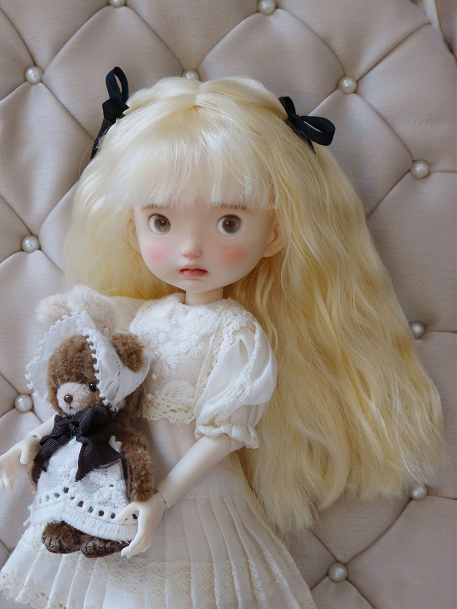 Fluffy Blunt Bangs Handmade 1/6 BJD Wig Detail | ToastDoll