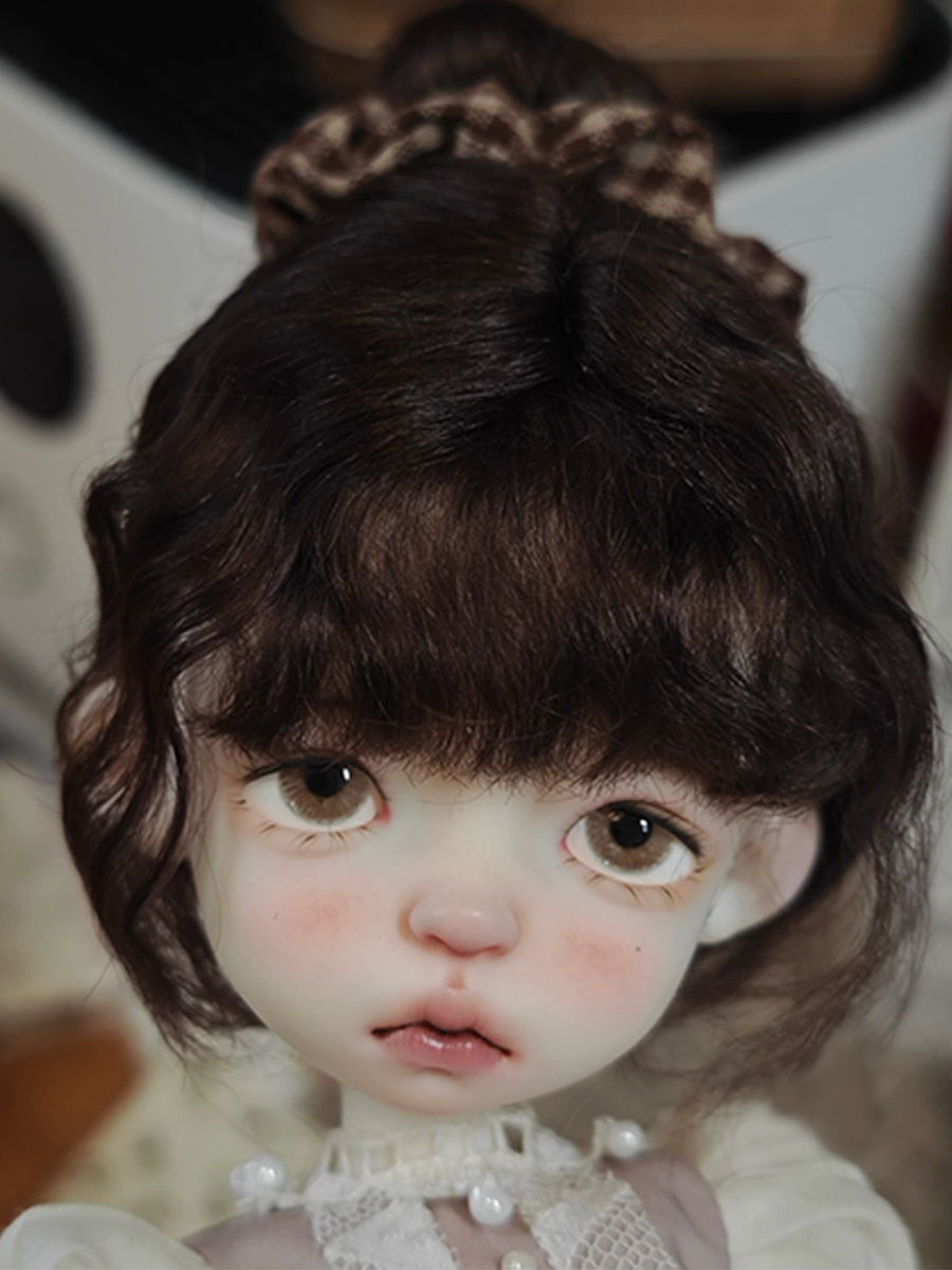 Brown High Bun Handmade 1/6 BJD Wig | ToastDoll