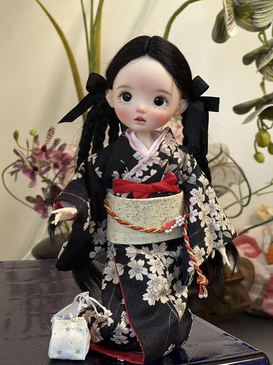 Black Twin Braids Handmade 1/6 BJD Wig Detail | ToastDoll