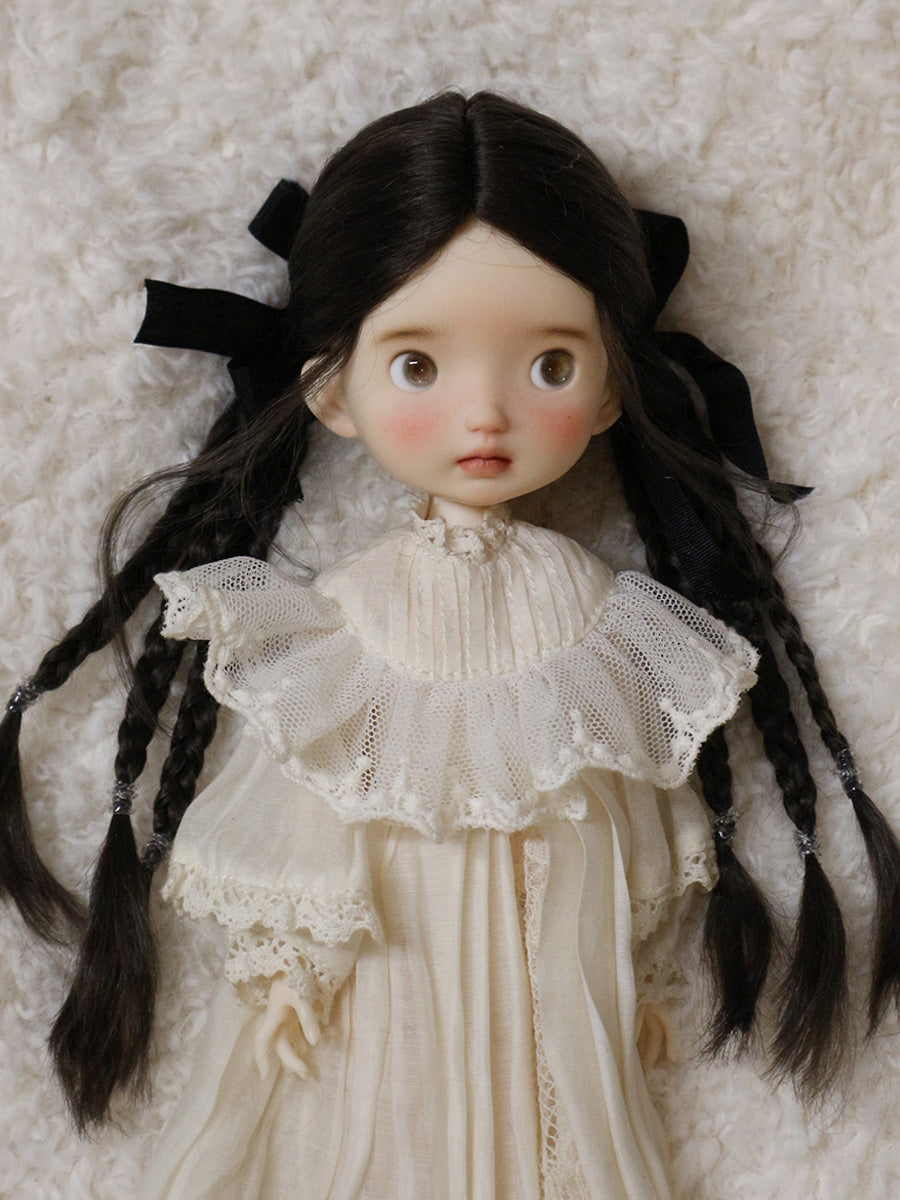 Black Twin Braids Handmade 1/6 BJD Wig | ToastDoll