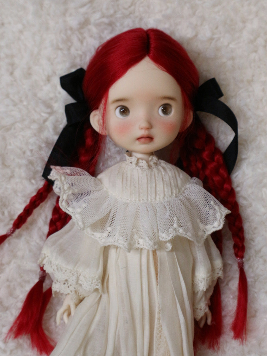 Red  Twin Braids Handmade 1/6 BJD Wig | ToastDoll