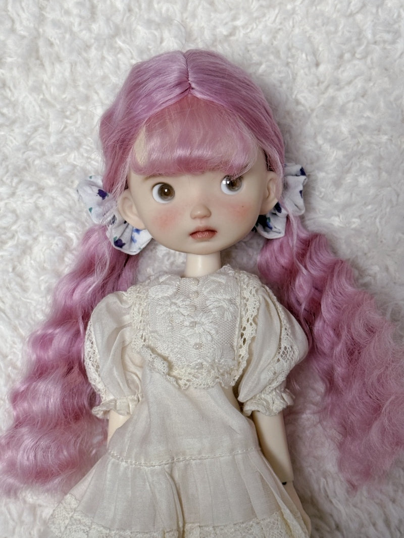 Light Purple Low Wavy Pigtails Handmade 1/6 BJD Wig | ToastDoll