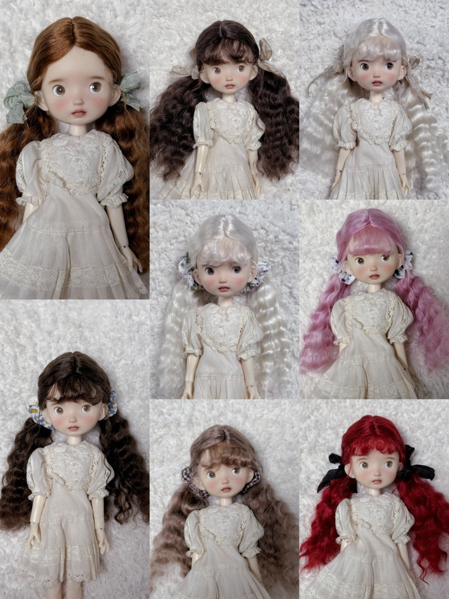 Low Wavy Pigtails Handmade 1/6 BJD Wig | ToastDoll