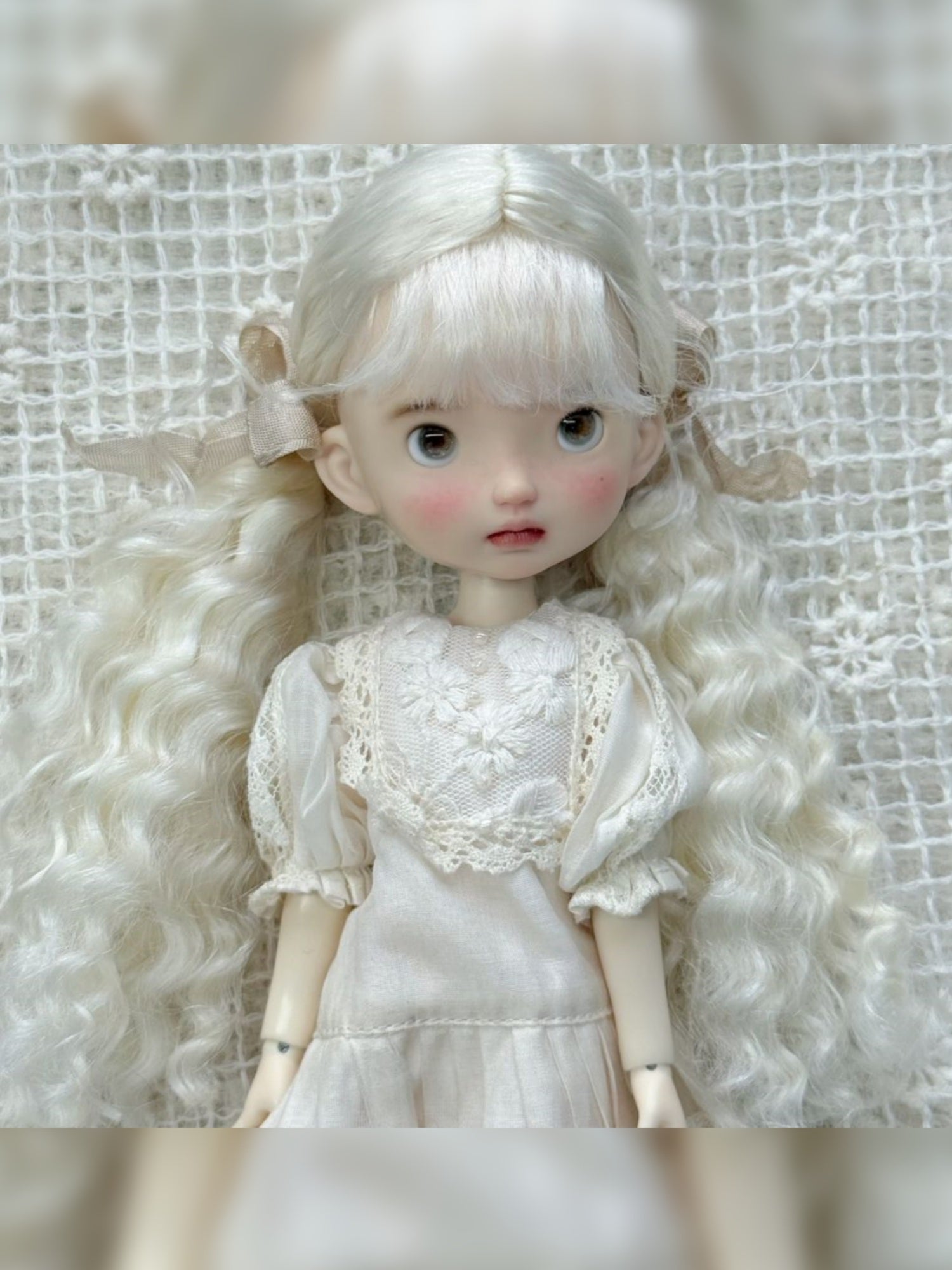 Bangs Low Wavy Fluffy Pigtails Handmade 1/6 BJD Wig - ToastDoll