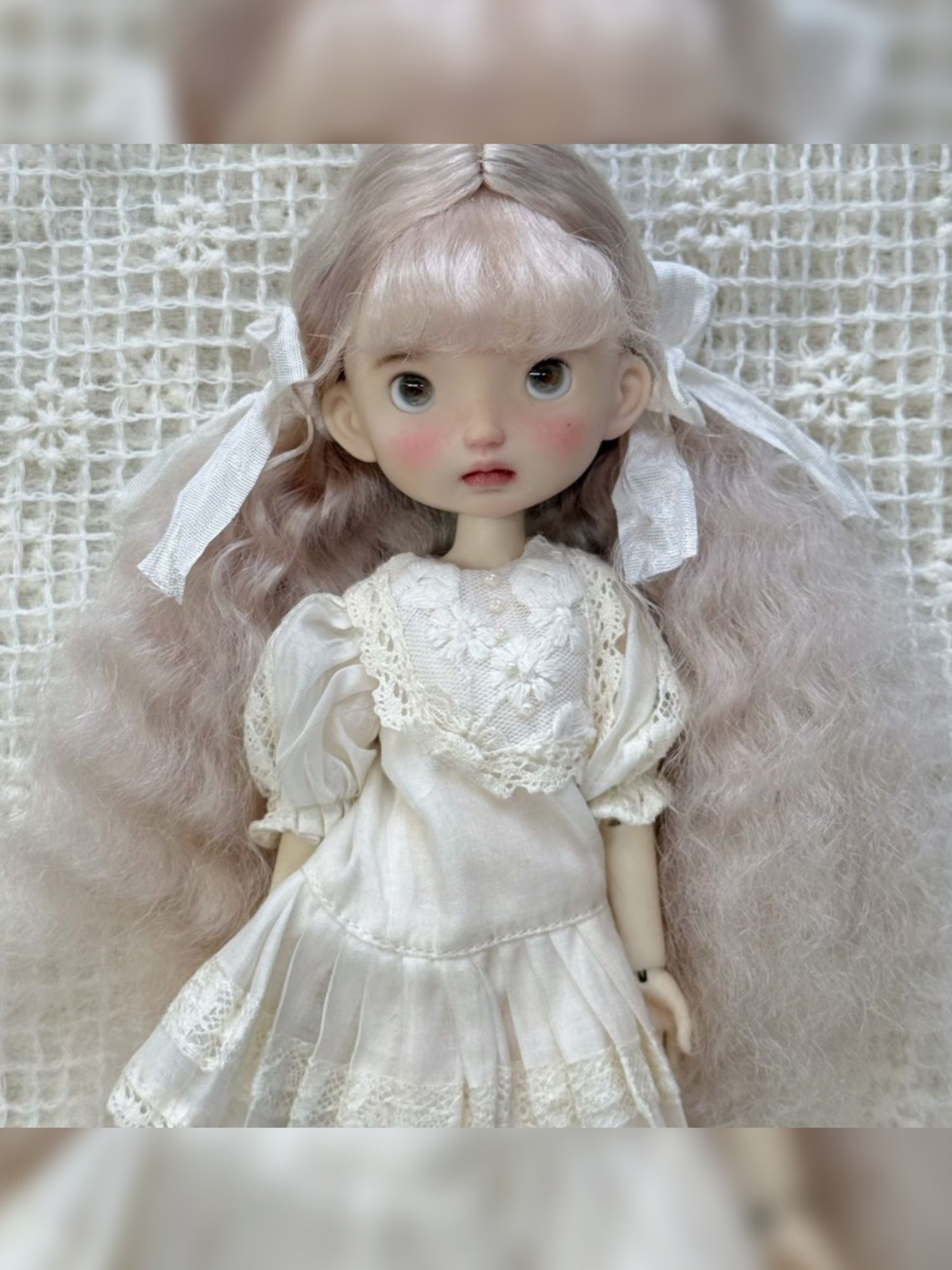 Bangs Low Wavy Fluffy Pigtails Handmade 1/6 BJD Wig - ToastDoll