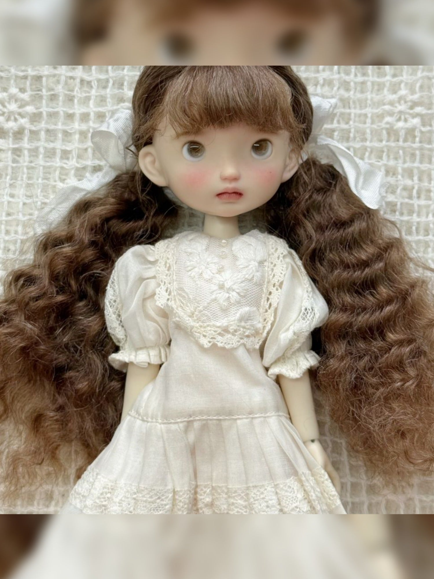Bangs Low Wavy Fluffy Pigtails Handmade 1/6 BJD Wig - ToastDoll