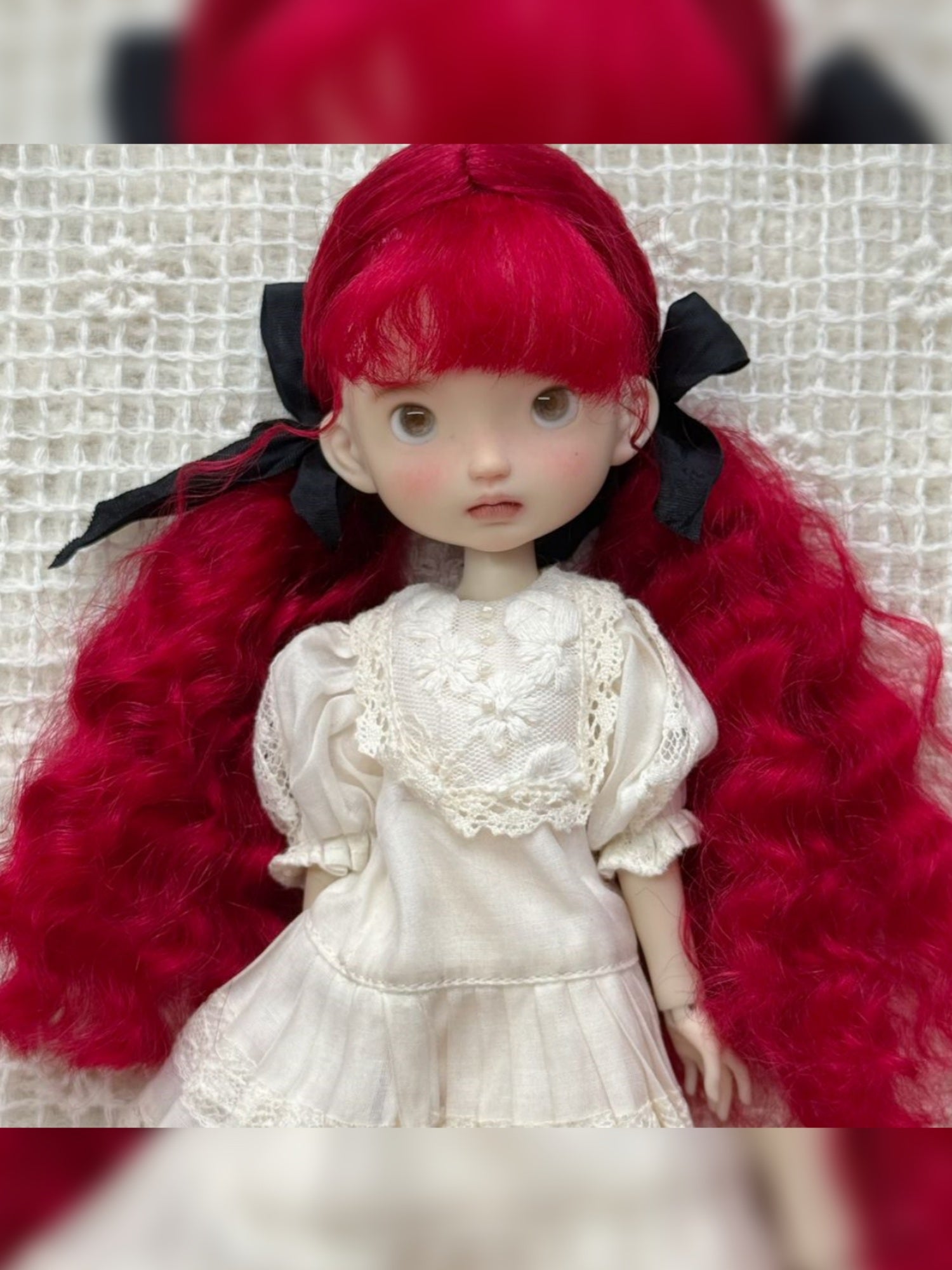 Bangs Low Wavy Fluffy Pigtails Handmade 1/6 BJD Wig - ToastDoll