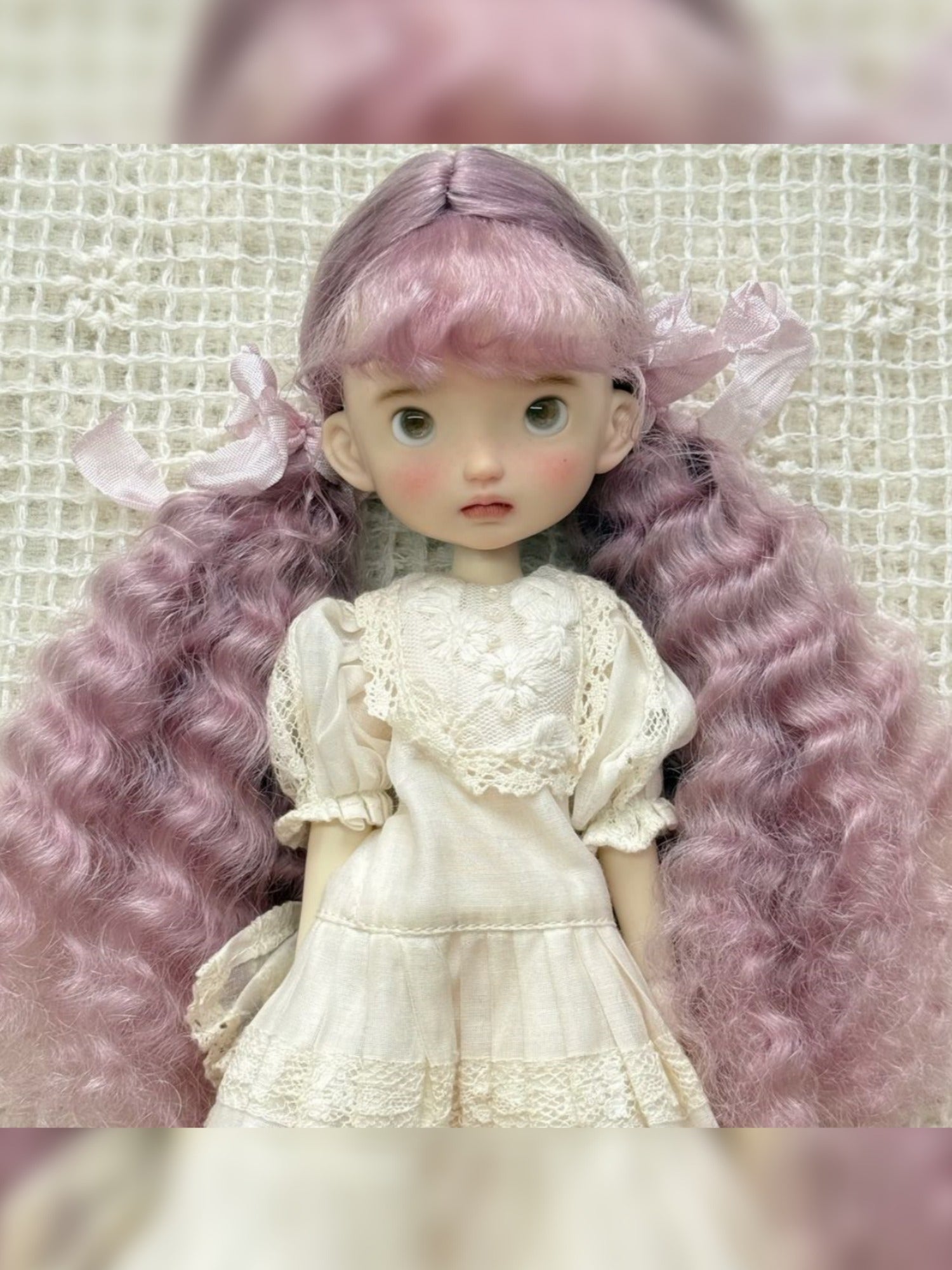 Bangs Low Wavy Fluffy Pigtails Handmade 1/6 BJD Wig - ToastDoll