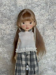 Light Brown Long Twin Tail BJD Wig With Bangs | ToastDoll