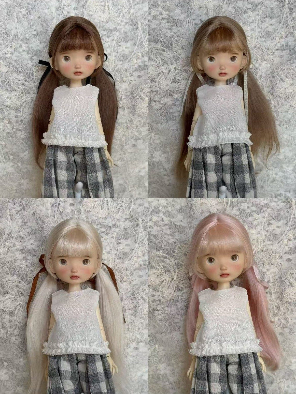 Long Twin Tail BJD Wig With Bangs | ToastDoll