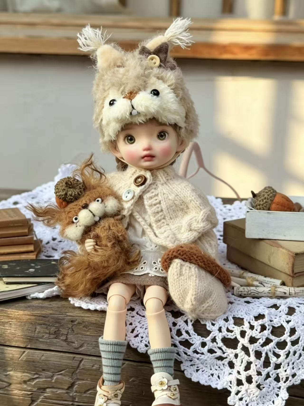 Cute Squirrel Blythe BJD Outfit - Handmade Doll Clothes - ToastDoll
