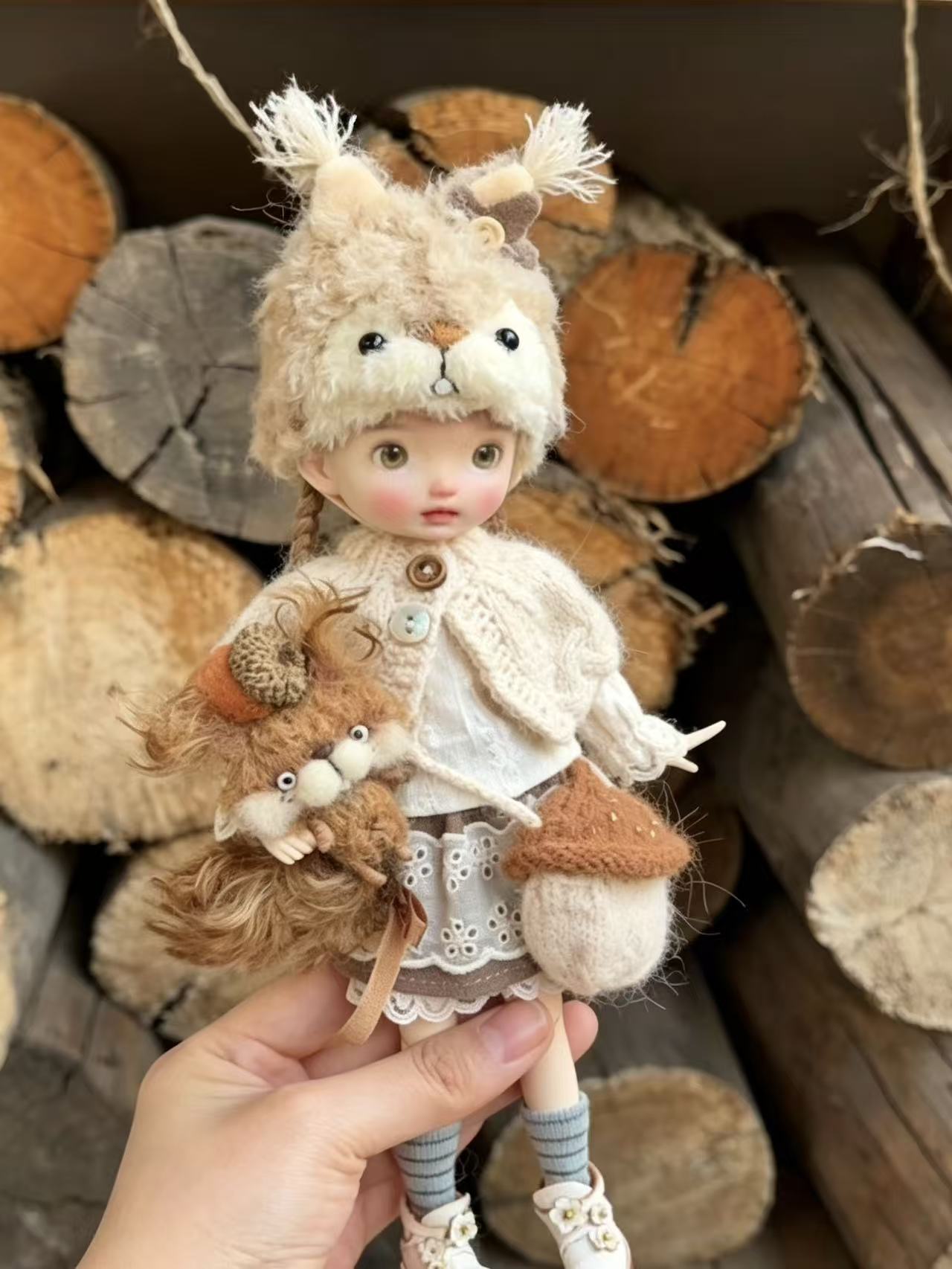 Cute Squirrel Blythe BJD Outfit - Handmade Doll Clothes - ToastDoll