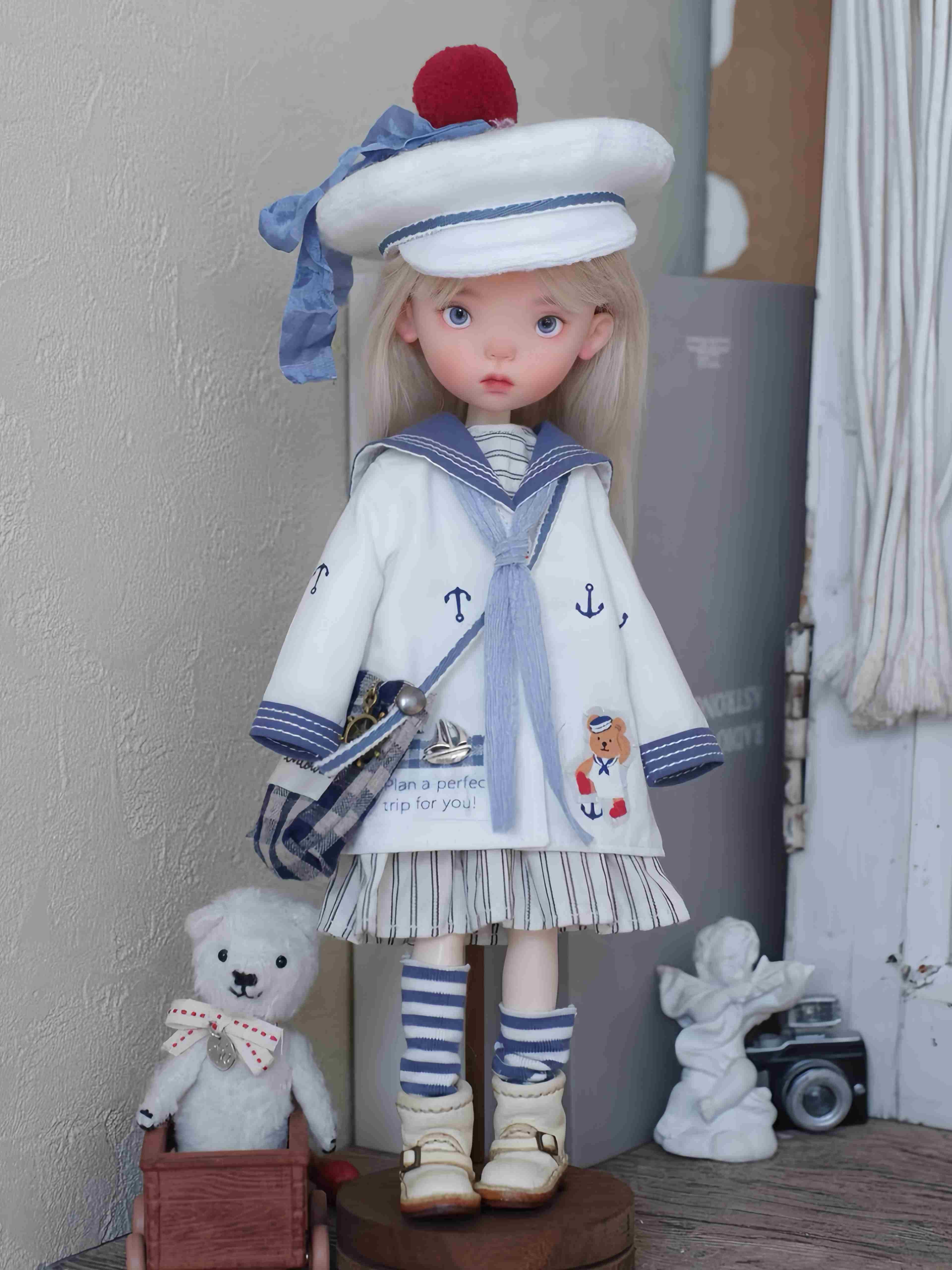 Navy Sailor Blythe 1/6 BJD Outfit- Handmade Doll Clothes - ToastDoll