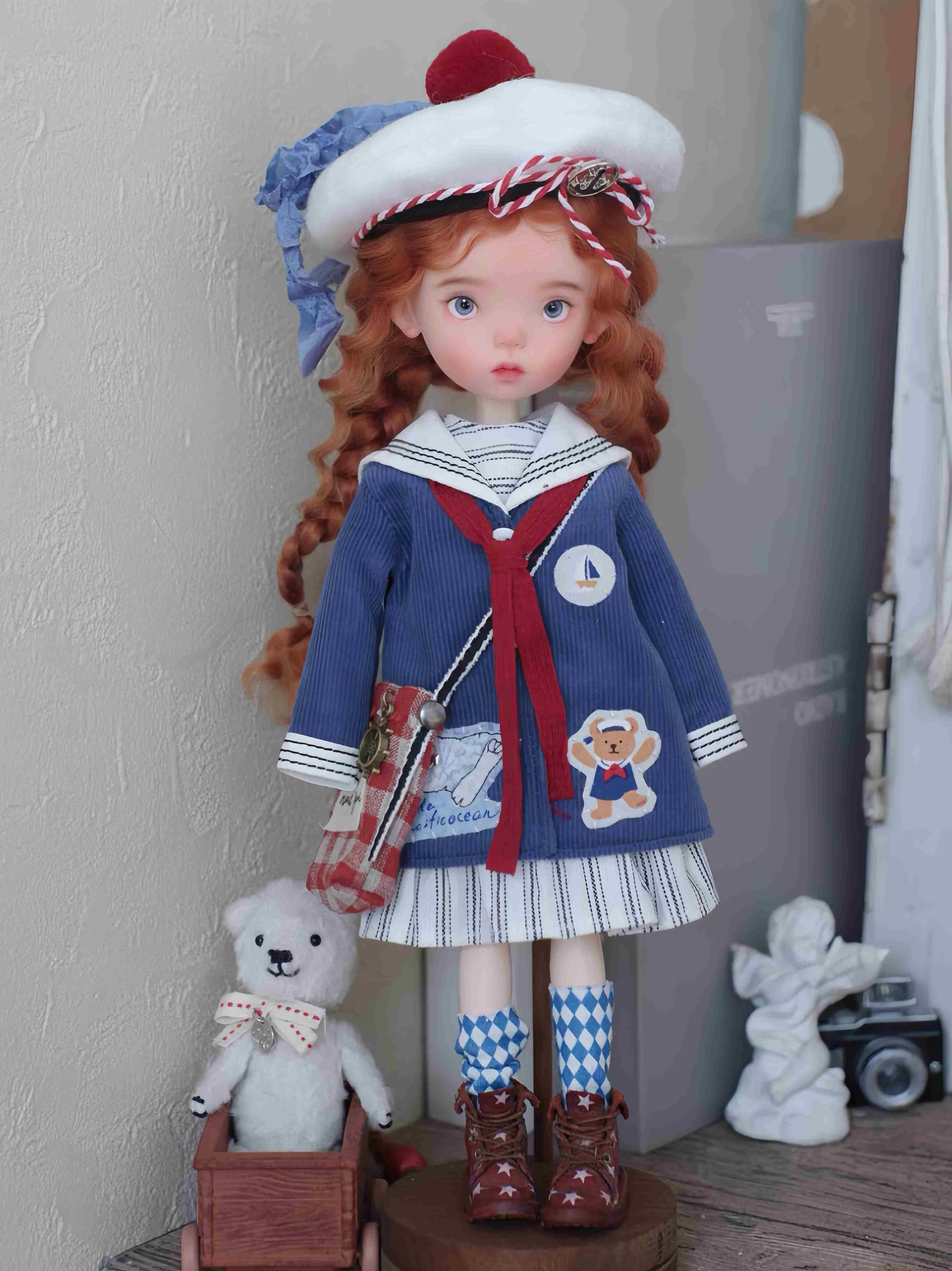 Navy Sailor Blythe 1/6 BJD Outfit- Handmade Doll Clothes - ToastDoll