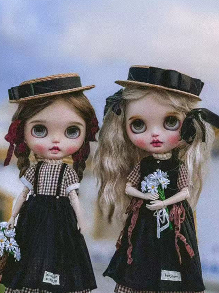 Handmade Blythe/BJD  Hat, Bow Flat Hat