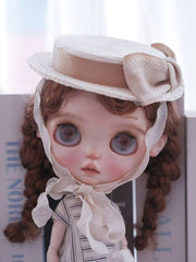 Handmade Blythe/BJD  Hat, Bow Flat Hat