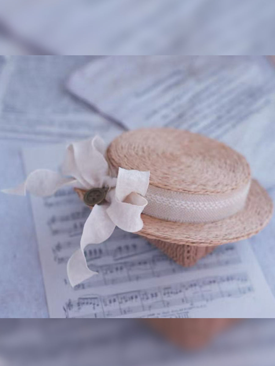 Handmade Blythe/BJD  Hat, Bow Flat Hat