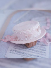 Handmade Blythe/BJD  Hat, Ribbon Tie Flat Hat