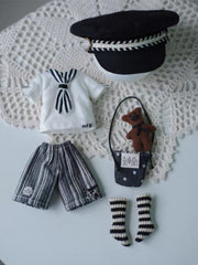 Handmade Outfit for Blythe/Obitsu/Pullip, Striped Navy Set