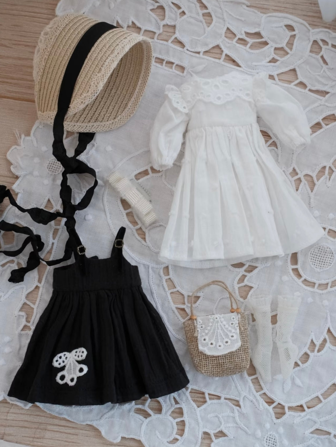 Cottage Black Blythe 1/6 BJD Set - Handmade Doll Clothes - ToastDoll