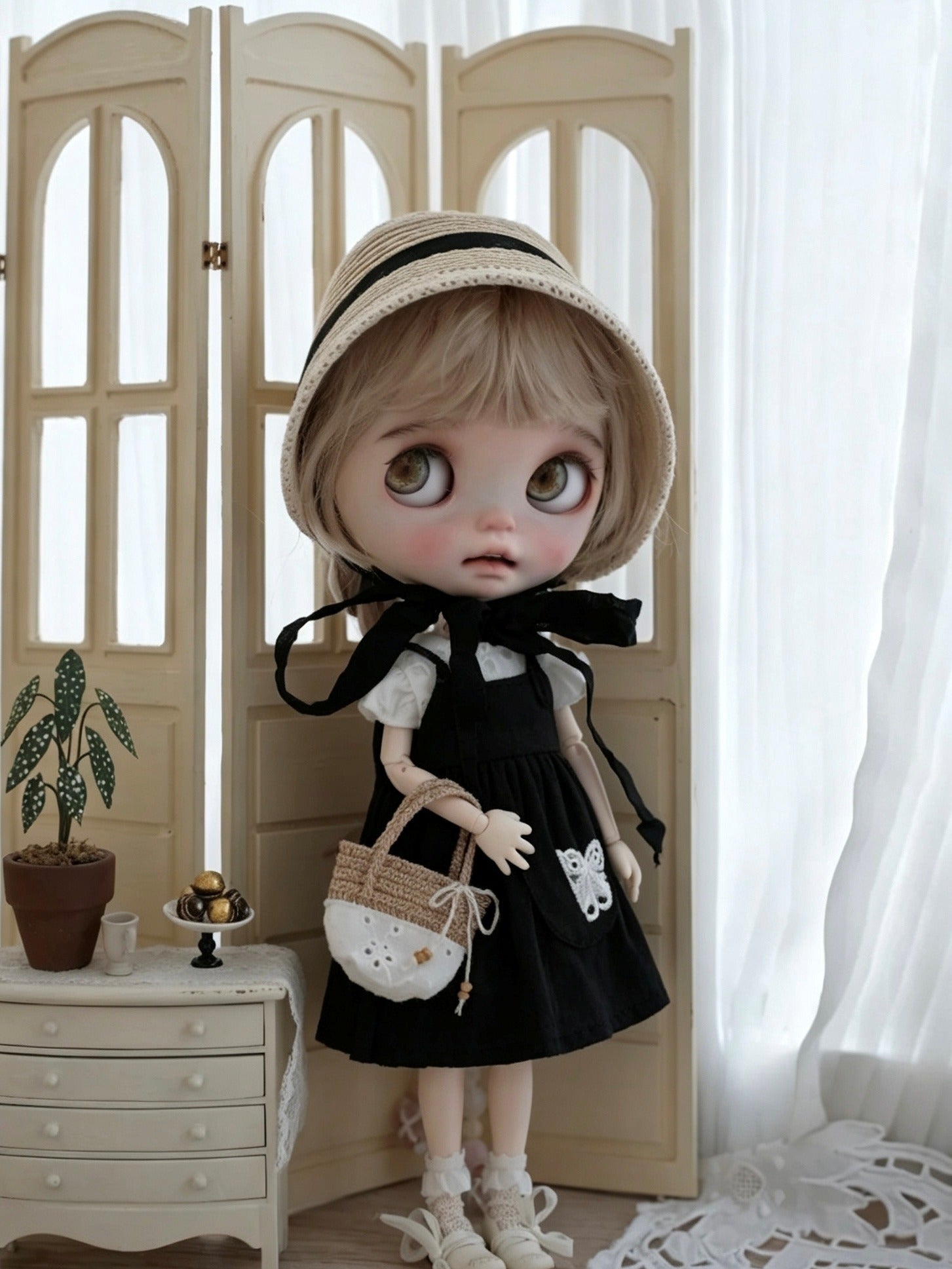 Cottage Black Blythe 1/6 BJD Set - Handmade Doll Clothes - ToastDoll