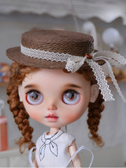 Sweet Boater Blythe Hat - Handmade Doll Accessory - ToastDoll