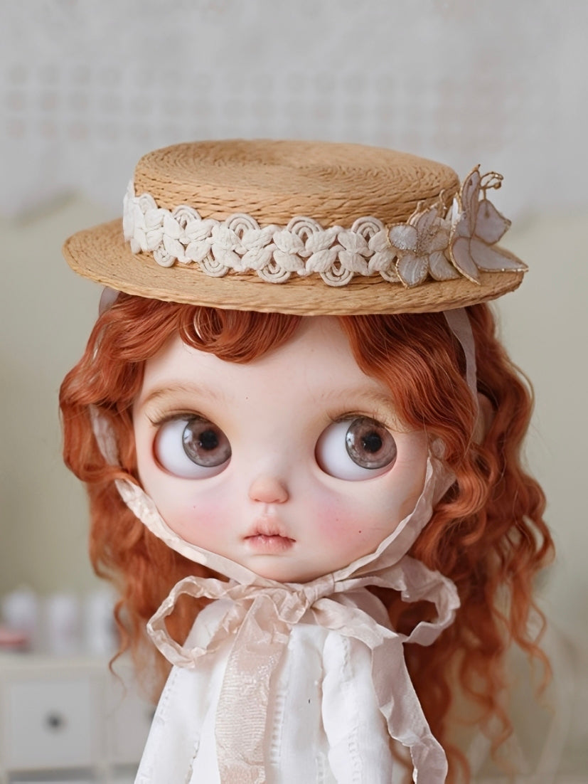 Sweet Boater Blythe Hat - Handmade Doll Accessory - ToastDoll
