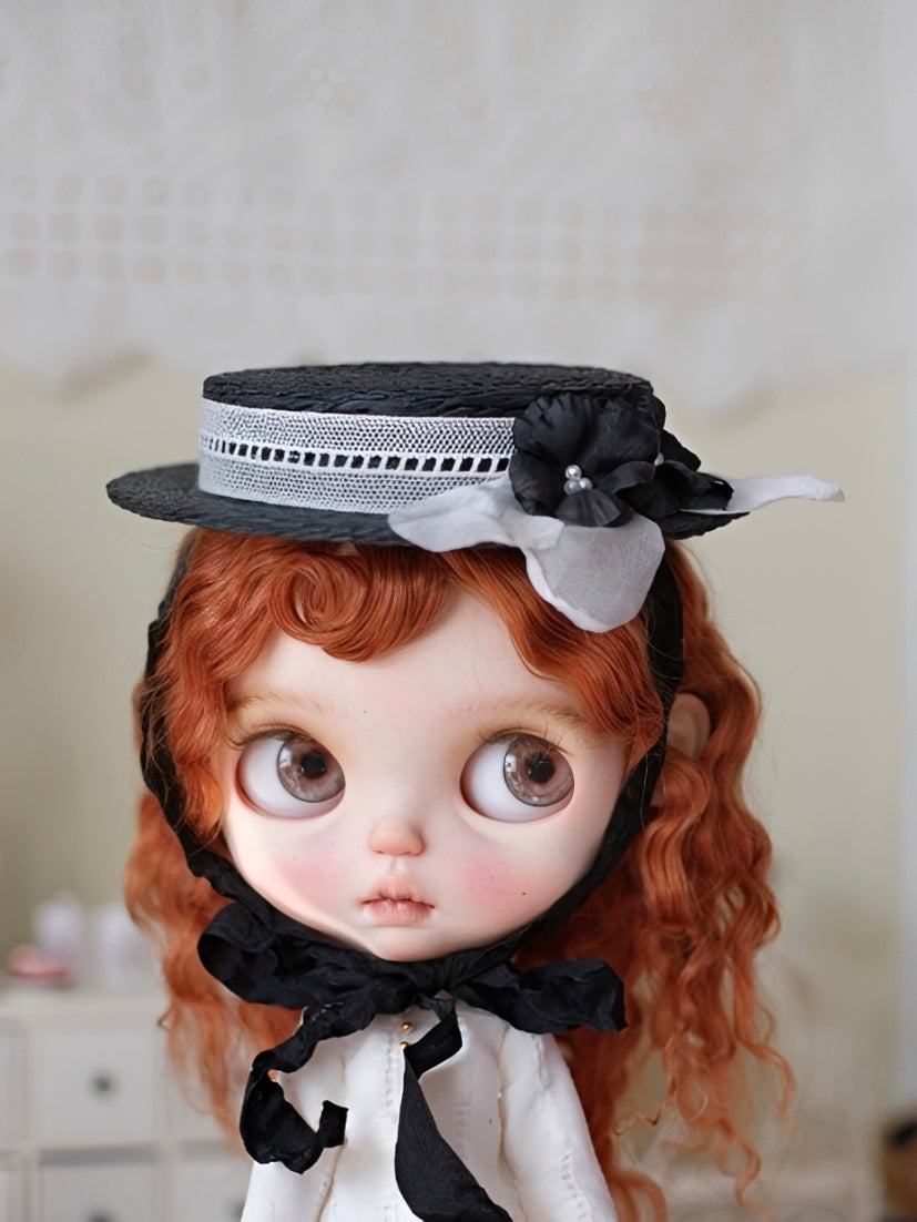 Sweet Boater Blythe Hat - Handmade Doll Accessory - ToastDoll