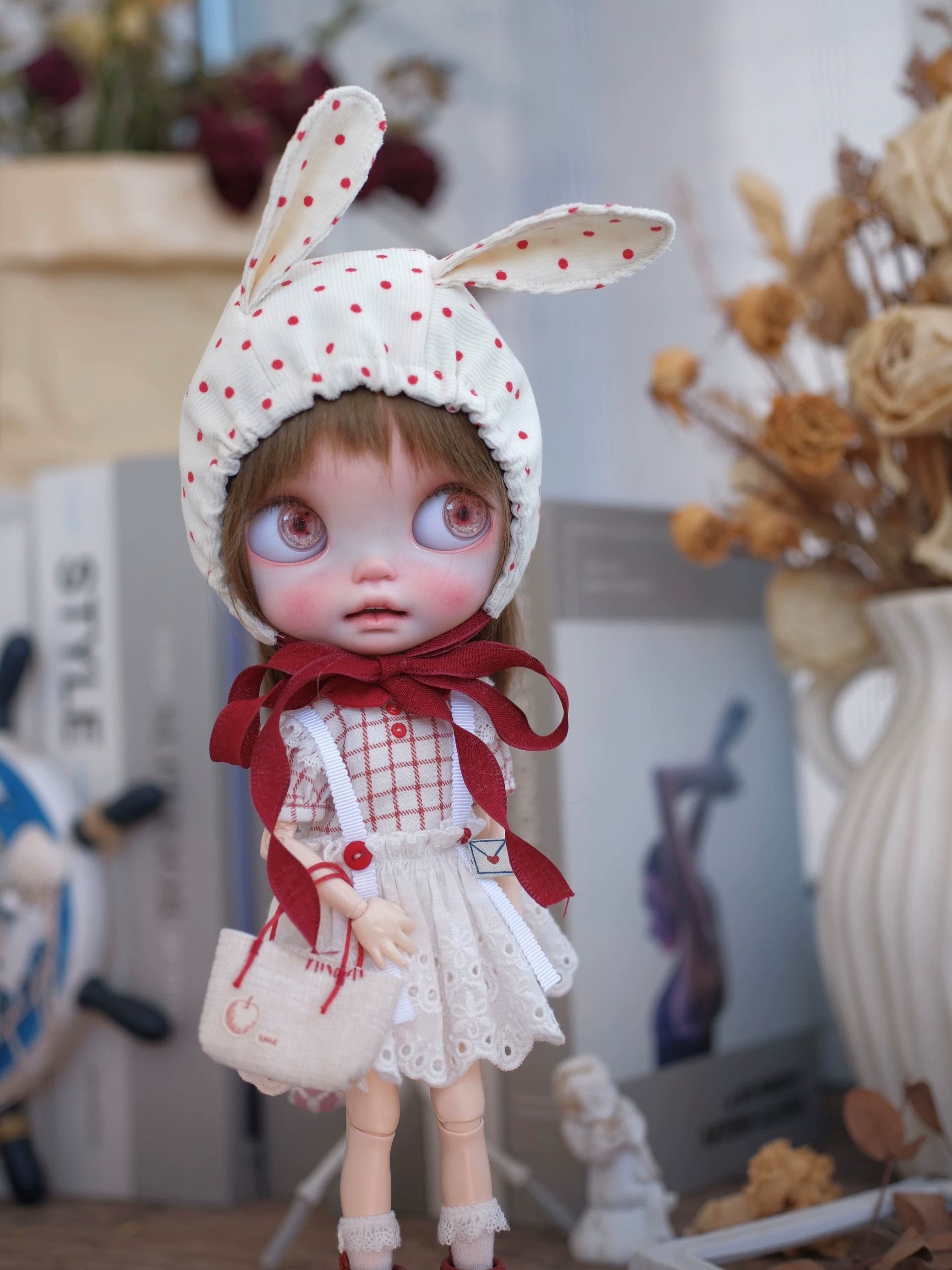 Red White Bunny Blythe 1/6 BJD Set | ToastDoll