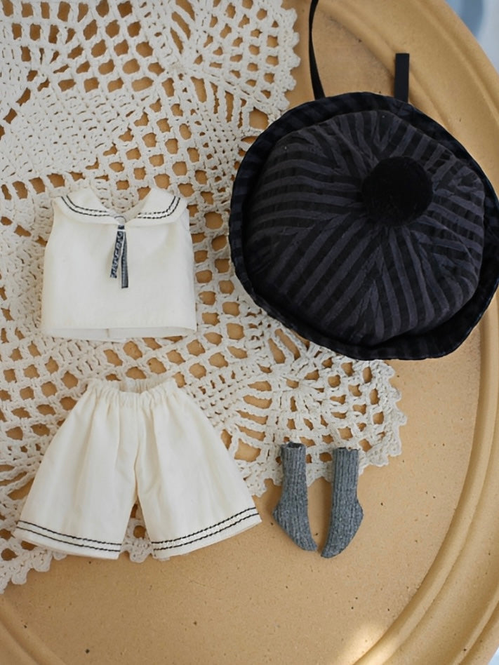 Black Minimalist Sailor Blythe Outfit Set Flat Lay | ToastDoll