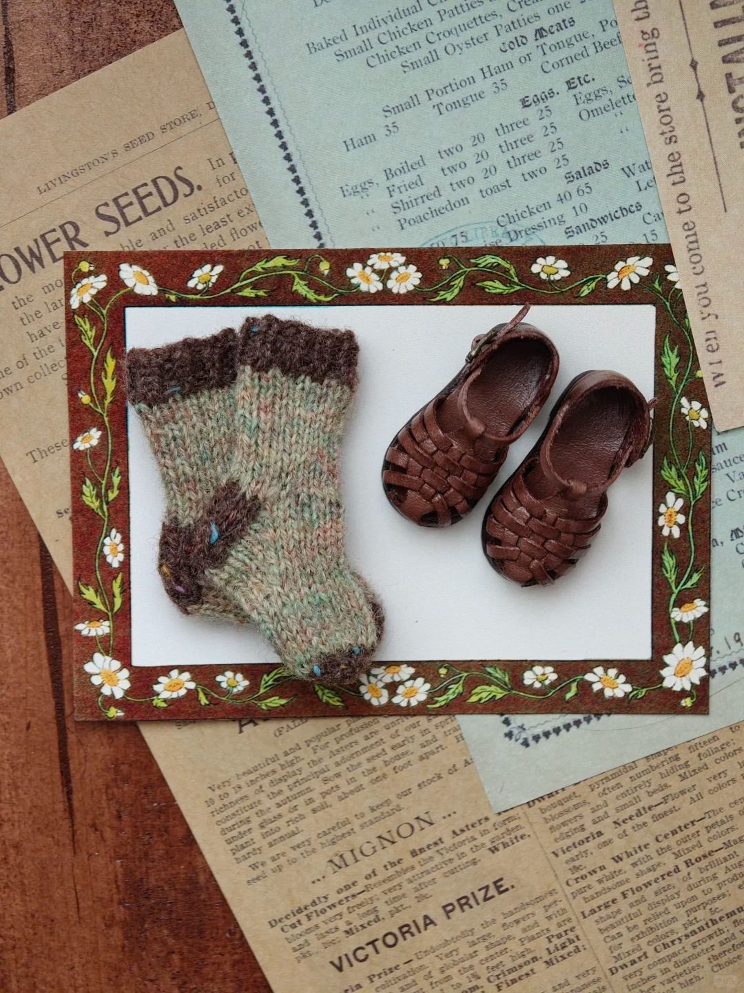 Vintage Roman Blythe Sandals - Handmade Doll Shoes - ToastDoll
