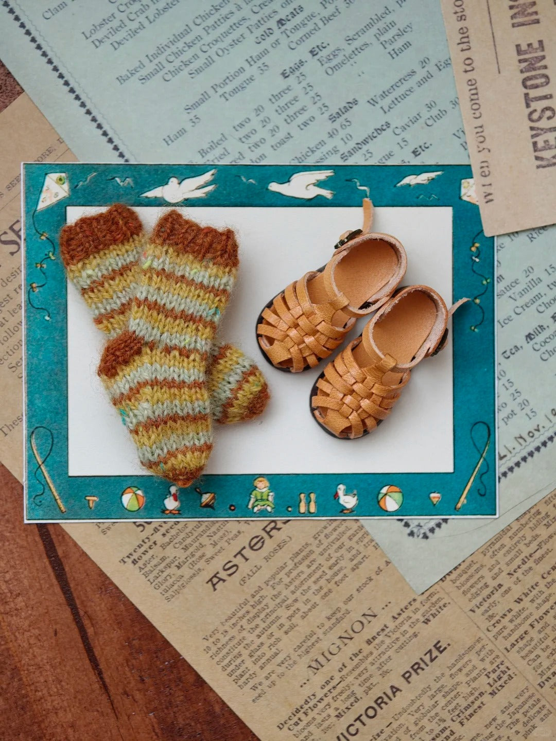 Vintage Roman Blythe Sandals - Handmade Doll Shoes - ToastDoll