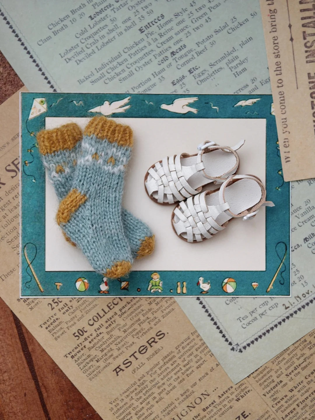 Vintage Roman Blythe Sandals - Handmade Doll Shoes - ToastDoll
