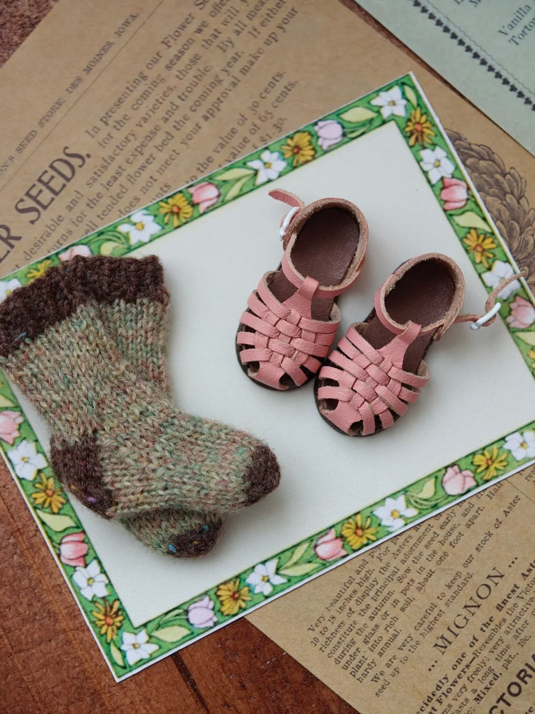 Vintage Roman Blythe Sandals - Handmade Doll Shoes - ToastDoll