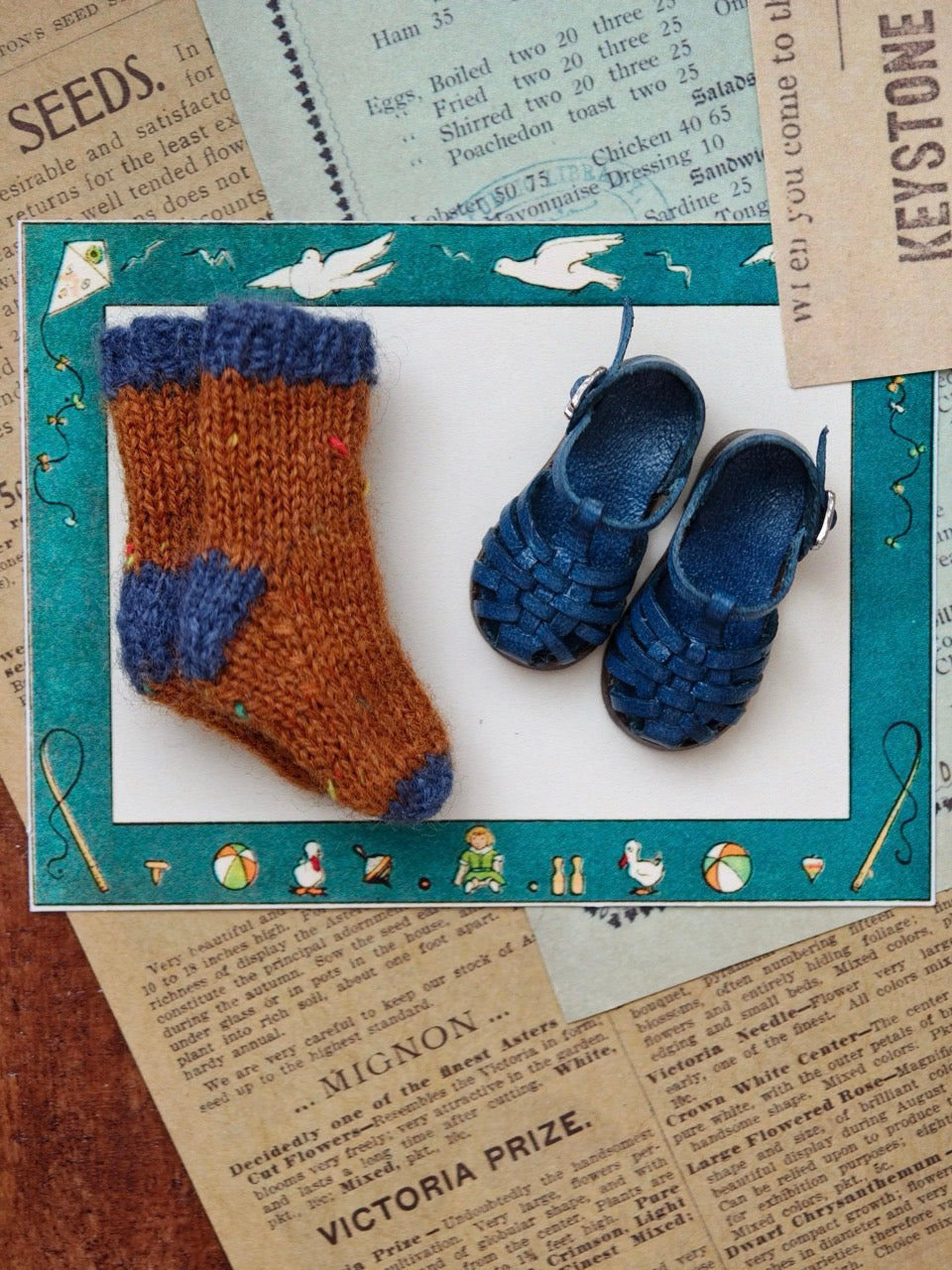 Vintage Roman Blythe Sandals - Handmade Doll Shoes - ToastDoll