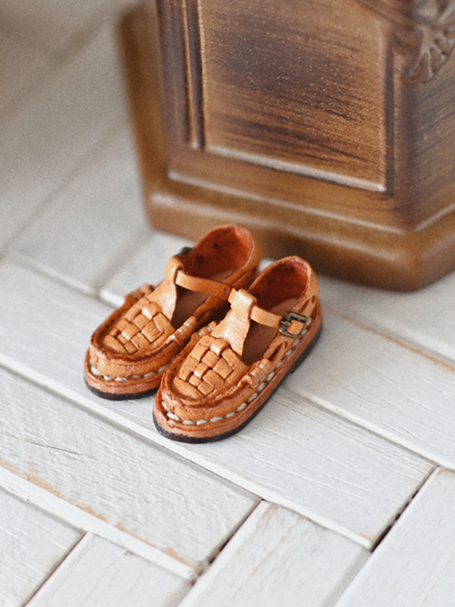 Handmade Shoes for Blythe/ Ob24/ Ob22, Woven Leather Shoes