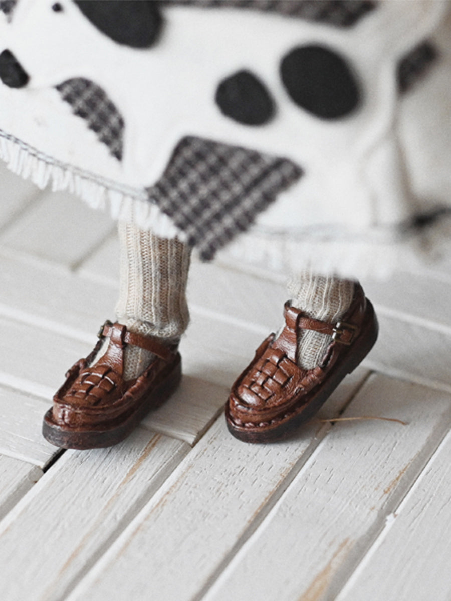Handmade Shoes for Blythe/ Ob24/ Ob22, Woven Leather Shoes