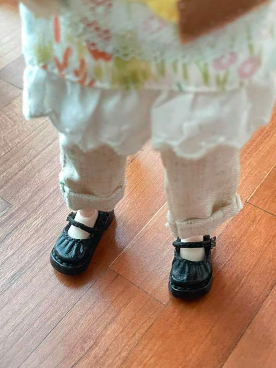 Handmade Shoes for Blythe/ Ob24/ Ob22, Ruched Mary Jane Shoes