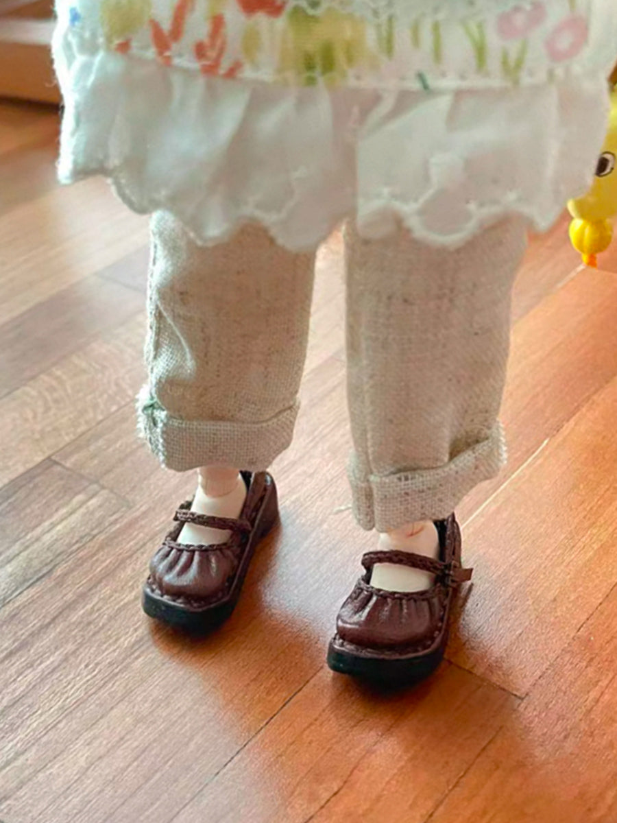 Handmade Shoes for Blythe/ Ob24/ Ob22, Ruched Mary Jane Shoes