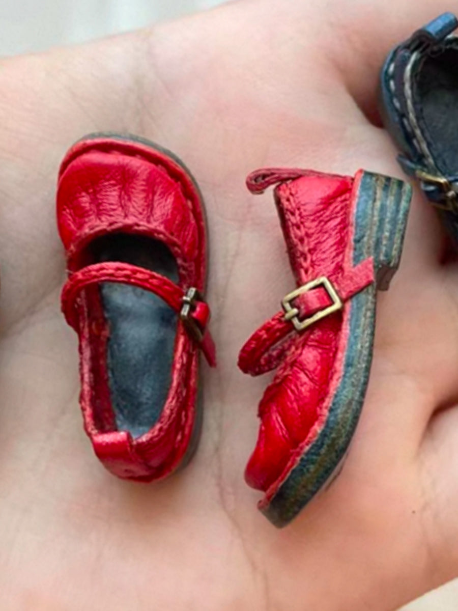 Handmade Shoes for Blythe/ Ob24/ Ob22, Ruched Mary Jane Shoes