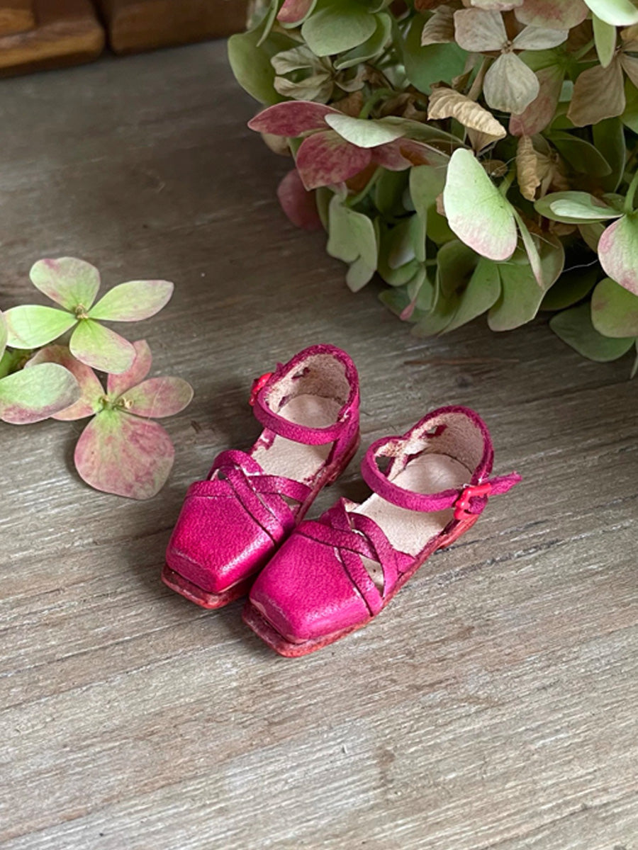 Handmade Shoes for Blythe/ Ob24/ Ob22, Square-Toe Leather Summer Shoes