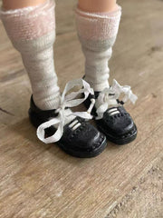 Handmade Shoes for Blythe/Obitsu, Ribbon Tie Leather Shoes