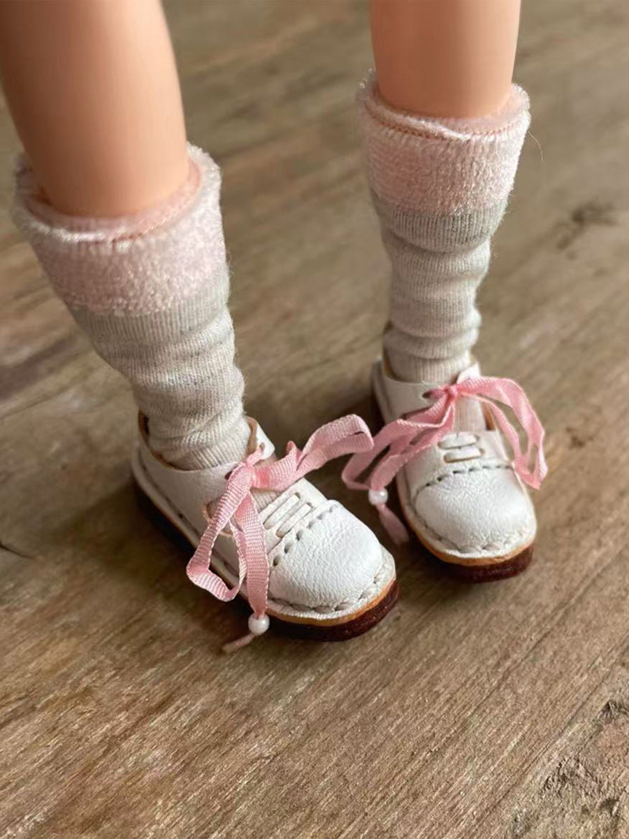 Handmade Shoes for Blythe/Obitsu, Ribbon Tie Leather Shoes