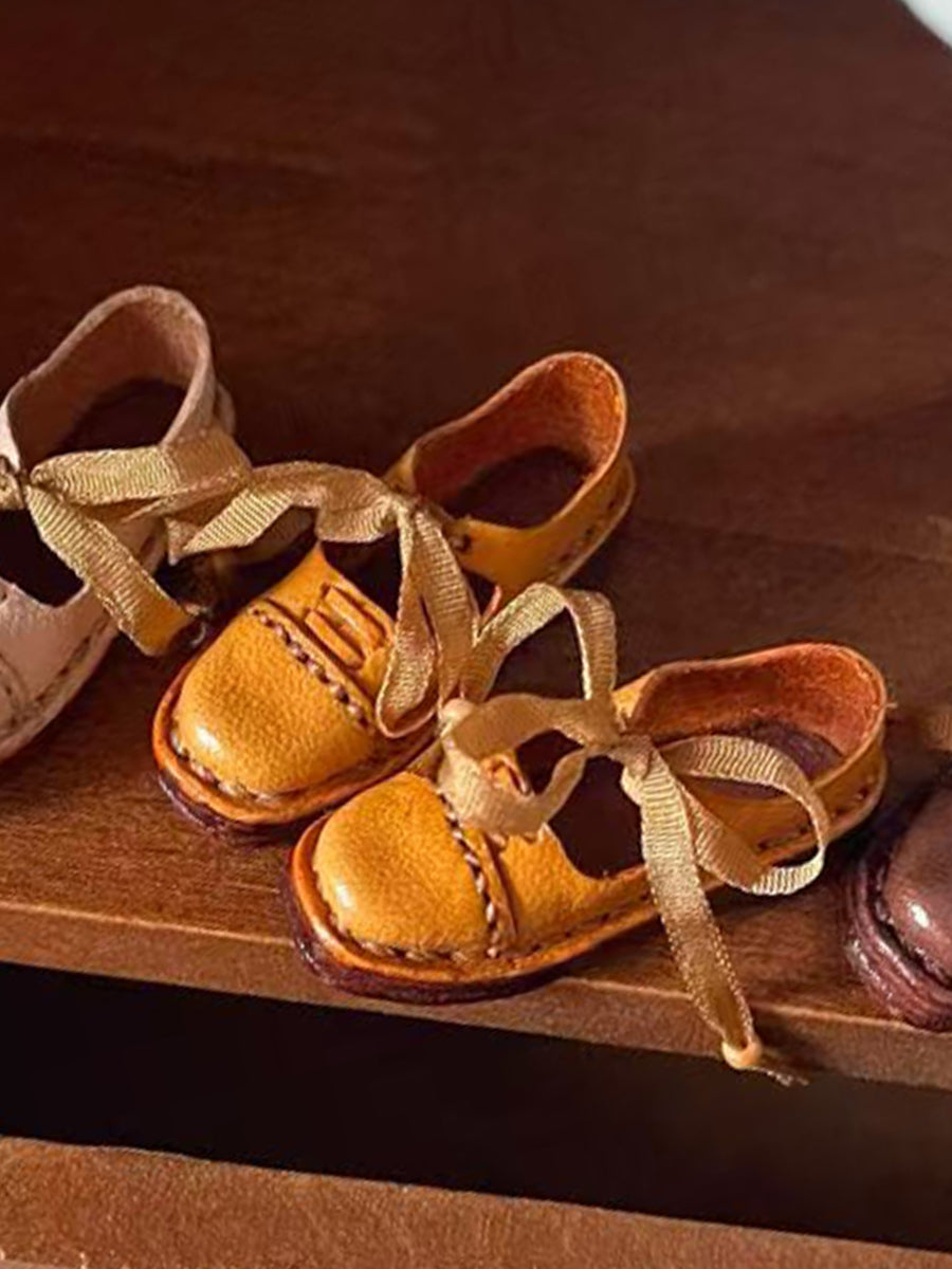 Handmade Shoes for Blythe/Obitsu, Ribbon Tie Leather Shoes
