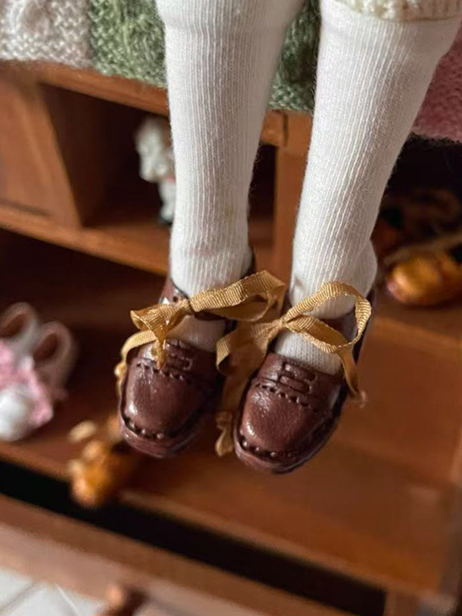 Handmade Shoes for Blythe/Obitsu, Ribbon Tie Leather Shoes