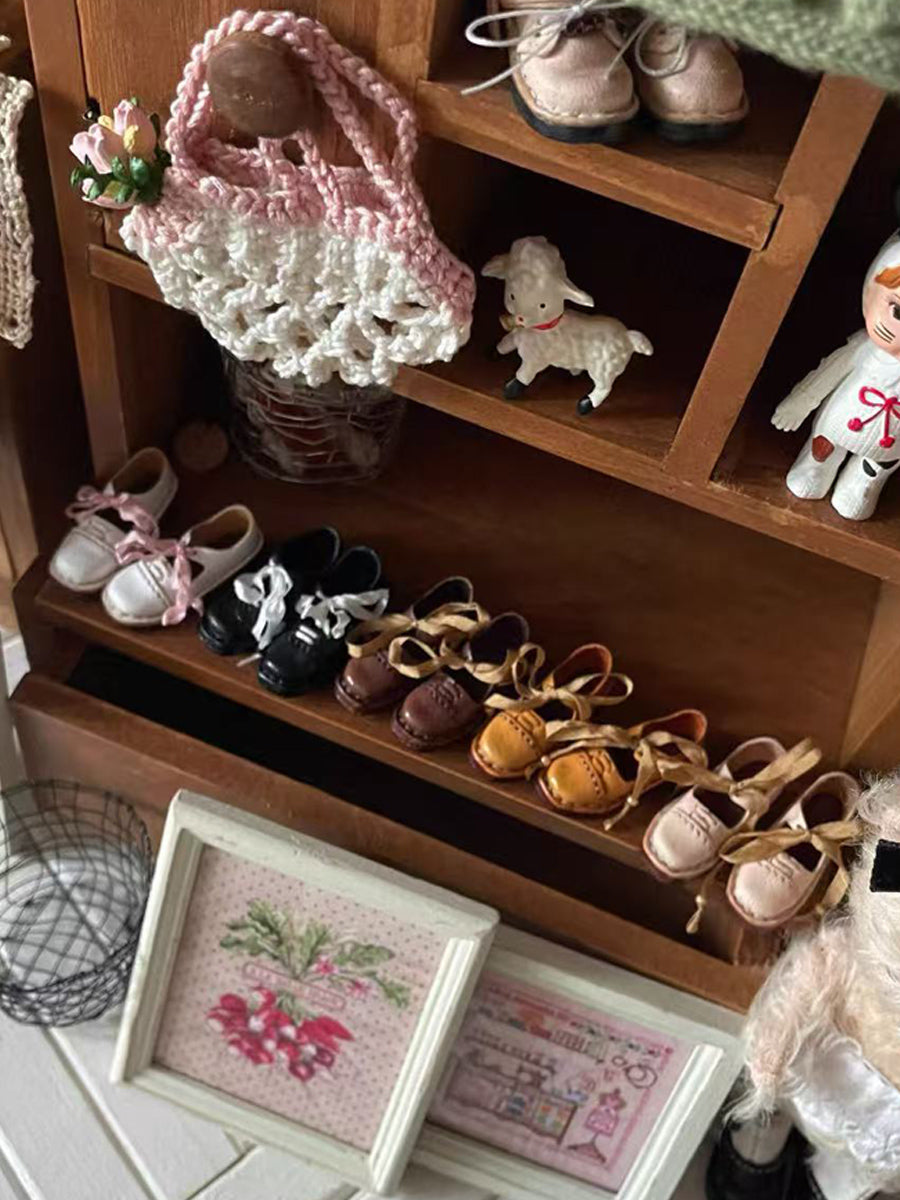 Handmade Shoes for Blythe/Obitsu, Ribbon Tie Leather Shoes